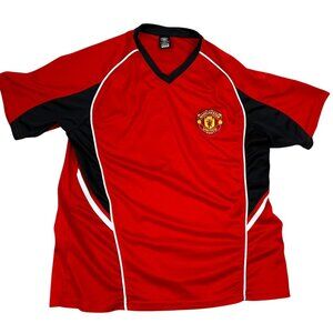 Manchester United Official Licensed Red & Black Short Sleeve Jersey Embroidered